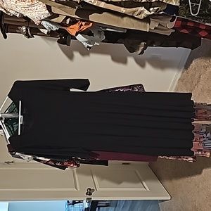 Black shin length dress